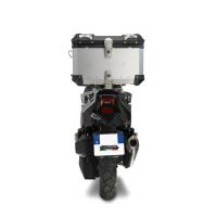 Top case GPR TECH compatible with  Sym ADX 125 2024/2026 e5 Plus Top Case Alpitech en aluminium, couleur argent avec plaque spécifique incluse Capacité Litres 45