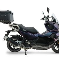 Top case GPR TECH compatible with  Sym ADX 125 2024/2026 e5 Plus Top Case Alpitech en aluminium, couleur noire avec plaque spécifique incluse Capacité Litres 45