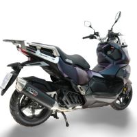 GPR pot echappement compatible avec Sym ADX 125 2024-2026, Furore-X Scooter, Système d'échappement complet homologué avec réducteur de bruit amovible et catalyseur 