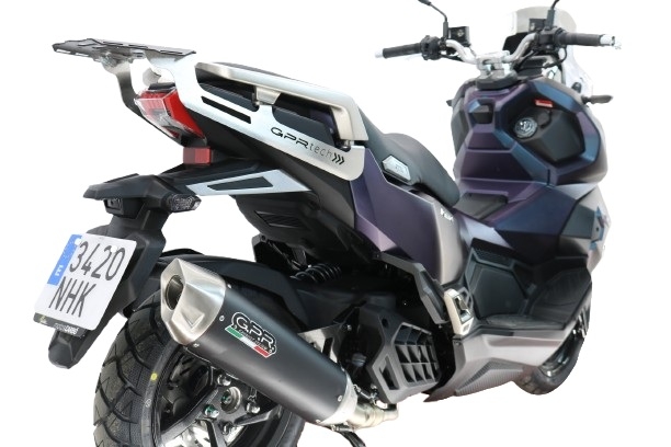 GPR pot echappement compatible avec Sym ADX 125 2024-2026, Furore-X Scooter, Système d'échappement complet homologué avec réducteur de bruit amovible et catalyseur 