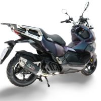 GPR pot echappement compatible avec Sym ADX 125 2024-2026, Furore-X Scooter, Système d'échappement complet avec tube de liaison et réducteur de bruit amovible 