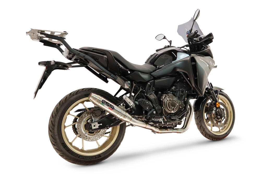 GPR exhaust compatible with Yamaha Tracer 700 GT 2019-2020, Deeptone Inox, Full system exhaust, including removable db killer 
