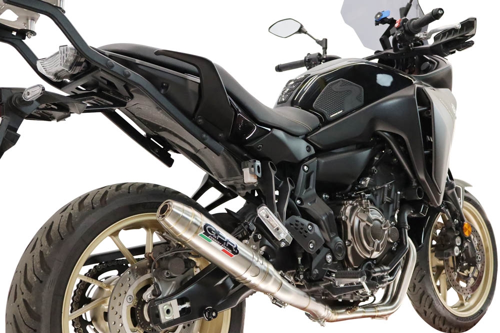 GPR exhaust compatible with Yamaha Tracer 700 GT 2019-2020, Deeptone Inox, Full system exhaust, including removable db killer 