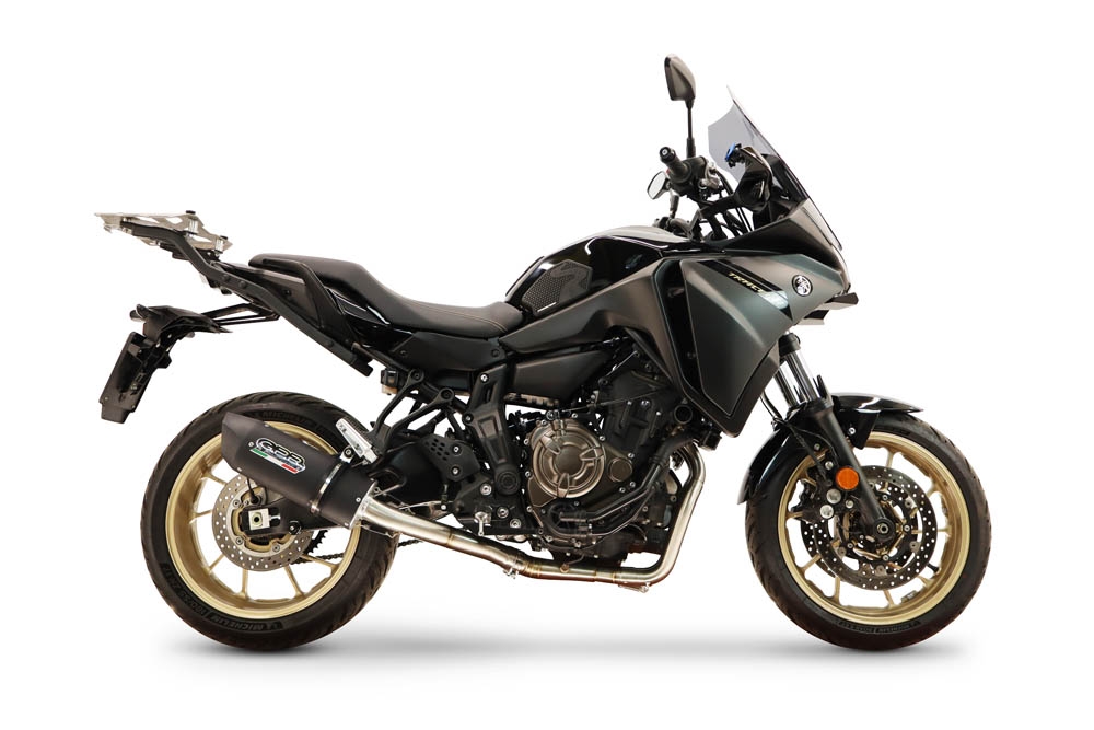GPR exhaust compatible with Yamaha Tracer 700 2016-2019, Furore Nero, Full system exhaust, including removable db killer 