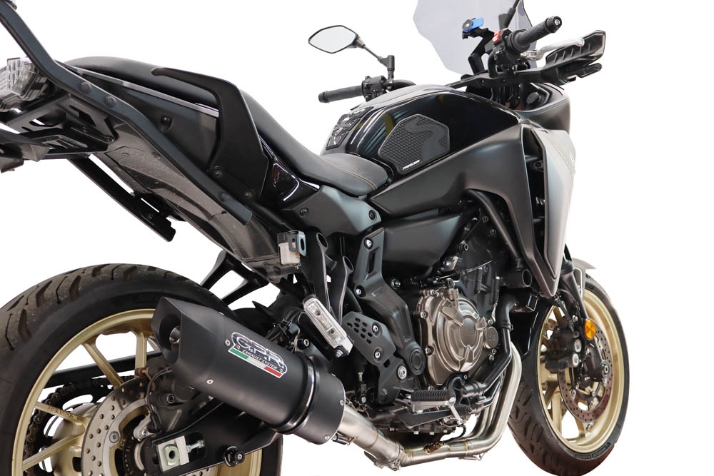 GPR exhaust compatible with Yamaha Tracer 700 2016-2019, Furore Nero, Full system exhaust, including removable db killer 