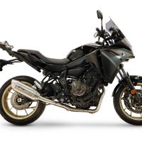 GPR pot echappement compatible avec Yamaha Tracer 7 2021-2024, Furore-X Inox, Homologué et légal, système d'échappement complet avec catalyseur et db killer amovible 