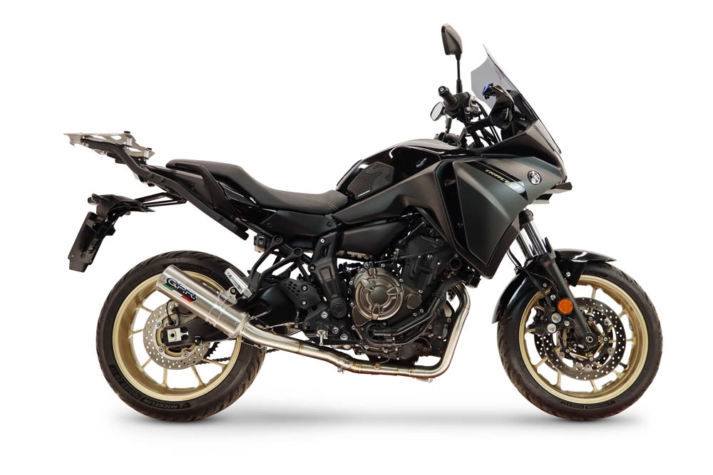 GPR exhaust compatible with Yamaha Tracer 7 2021-2024, M3 Inox , Full system exhaust including removable db killer and catalyst, EPA-compliant 