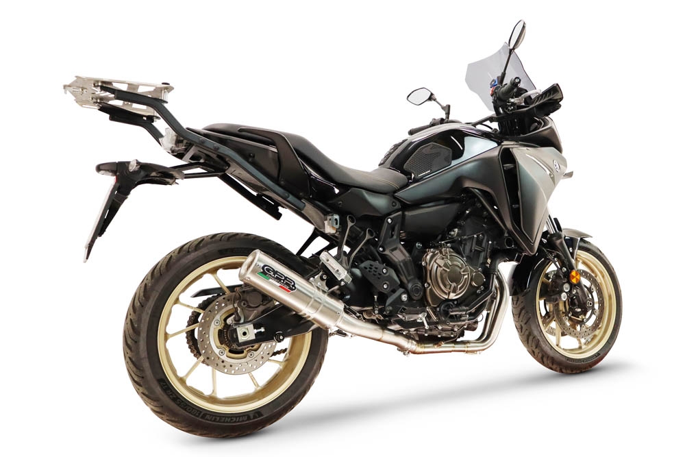 GPR exhaust compatible with Yamaha Tracer 7 2021-2024, M3 Inox , Full system exhaust including removable db killer and catalyst, EPA-compliant 