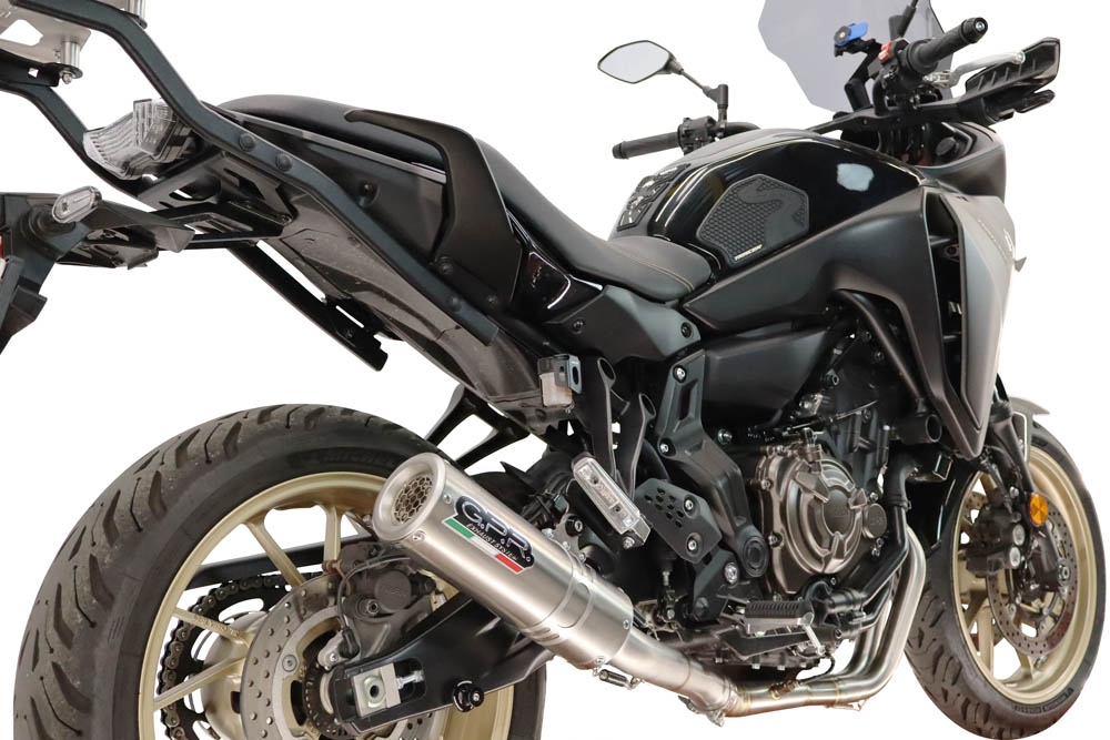GPR exhaust compatible with Yamaha Tracer 7 2021-2024, M3 Inox , Full system exhaust including removable db killer and catalyst, EPA-compliant 