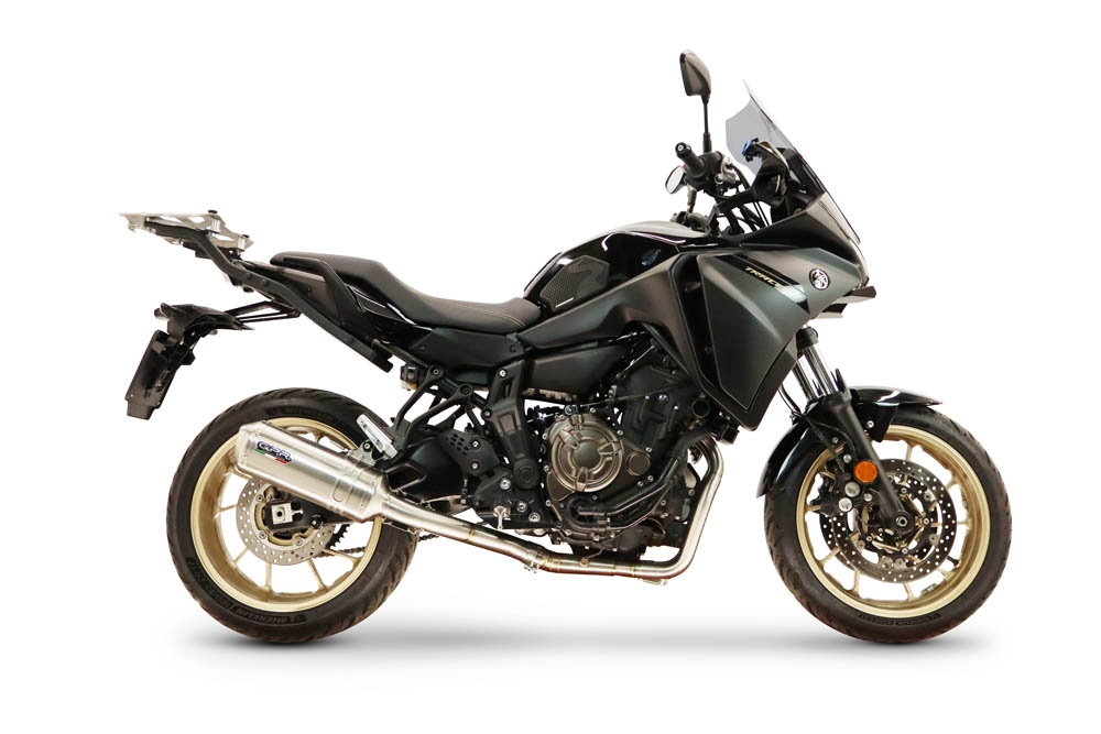 GPR exhaust compatible with Yamaha Tracer 700 2020-2021, Satinox , Full system exhaust including removable db killer and catalyst, EPA-compliant 