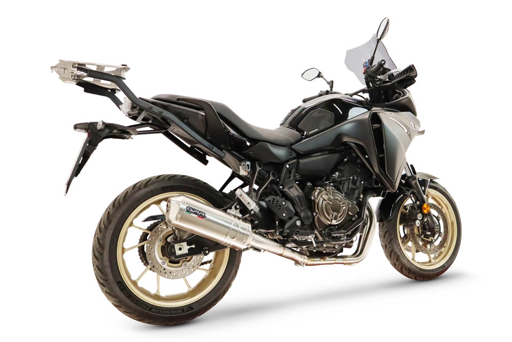 GPR exhaust compatible with Yamaha Tracer 700 2020-2021, Satinox , Full system exhaust including removable db killer and catalyst, EPA-compliant 