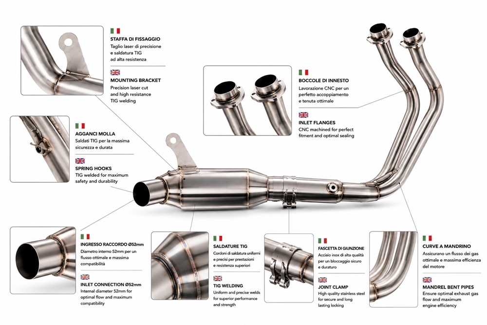 GPR pot echappement compatible avec Yamaha YZF R7 2021-2024, GP-Revo Black Titanium, Homologué et légal, système d'échappement complet avec catalyseur et db killer amovible 