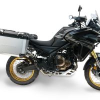 GPR TECH compatible with  Voge 625DSX 2024/2026 e5 GPR TECH Pair of side cases aluminum made with contoured right side, silver color with specific pannier holder Capacity 38 LT. + 32 LT.