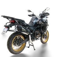 GPR TECH compatible with  Voge 625DSX 2024/2026 e5 GPR TECH Pair of side cases aluminum made with contoured right side, silver color with specific pannier holder Capacity 38 LT. + 32 LT.