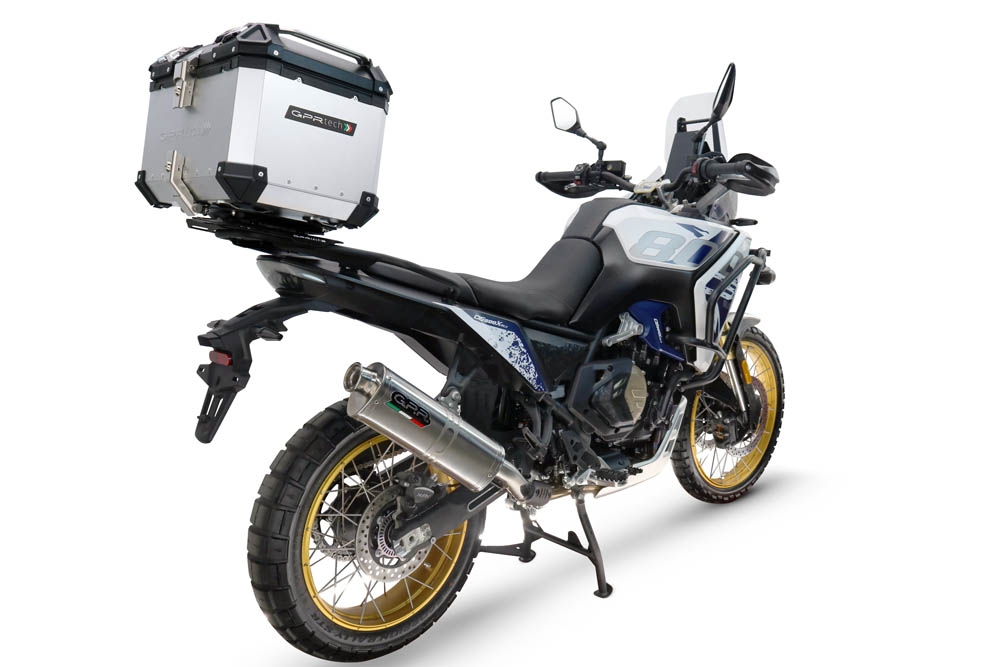 Top case GPR TECH compatible with  Voge DS 800 Rally 2025/2026 Top Case Alpitech en aluminium, couleur argent avec plaque spécifique incluse Capacité Litres 45