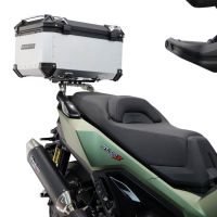 Top case GPR TECH compatible with  Voge SR 450 X 2026/2027 e5 plus Top Case Alpitech en aluminium, couleur argent avec  porte-bagases y plaque spécifique Capacité Litres 45