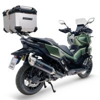Top case GPR TECH compatible with  Voge SR 450 X 2026/2027 e5 plus Top Case Alpitech en aluminium, couleur argent avec  porte-bagases y plaque spécifique Capacité Litres 35