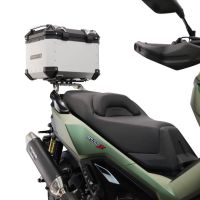 Top case GPR TECH compatible with  Voge SR 450 X 2026/2027 e5 plus Top Case Alpitech en aluminium, couleur argent avec  porte-bagases y plaque spécifique Capacité Litres 26