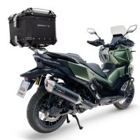 Top case GPR TECH compatible with  Voge SR 450 X 2026/2027 e5 plus Top Case Alpitech en aluminium, couleur argent avec  porte-bagases y plaque spécifique Capacité Litres 35
