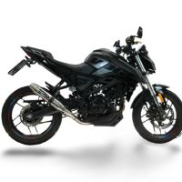 GPR pot echappement compatible avec  Voge Brivido R125 2025-2026, Deeptone Inox, Pot d'échappement complet racing, compris de collecteur et db killer amovible, sans homologation 