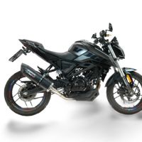 GPR pot echappement compatible avec  Voge Brivido R125 2023-2024, Furore Nero, Pot échappement complet, non légal pour les pays de l'UE, avec db killer amovible 