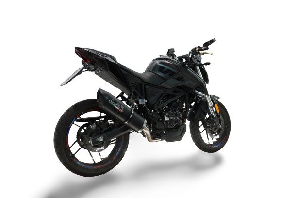 GPR pot echappement compatible avec  Voge Brivido R125 2023-2024, Furore Nero, Pot échappement complet, non légal pour les pays de l'UE, avec db killer amovible 