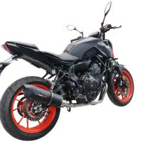 Pot echappement compatible avec Yamaha Xsr 700 2021-2024, Furore Nero, Pot échappement complet, non légal pour les pays de l'UE, avec db killer amovible 