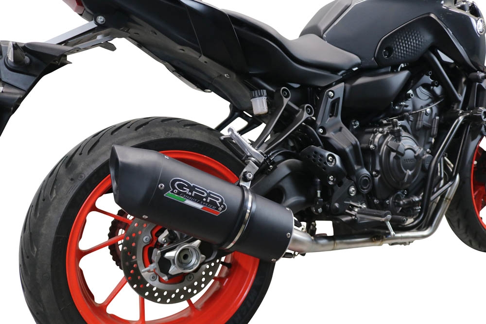 Pot echappement compatible avec Yamaha Xsr 700 2021-2024, Furore Nero, Pot échappement complet, non légal pour les pays de l'UE, avec db killer amovible 