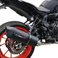 Pot echappement compatible avec Yamaha Xsr 700 2021-2024, Furore Nero, Pot échappement complet, non légal pour les pays de l'UE, avec db killer amovible 