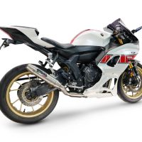 GPR pot echappement compatible avec Yamaha YZF R7 2021-2024, Deeptone Inox, Homologué et légal, système d'échappement complet avec catalyseur et db killer amovible 