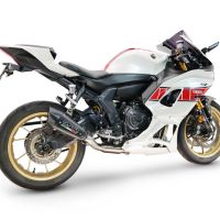 GPR pot echappement compatible avec Yamaha YZF R7 2021-2024, GP-Revo Black Titanium, Homologué et légal, système d'échappement complet avec catalyseur et db killer amovible 
