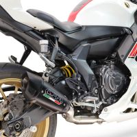 GPR pot echappement compatible avec Yamaha YZF R7 2021-2024, GP-Revo Black Titanium, Homologué et légal, système d'échappement complet avec catalyseur et db killer amovible 