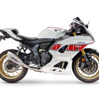 GPR pot echappement compatible avec Yamaha YZF R7 2021-2024, GP-Revo Titanium, Homologué et légal, système d'échappement complet avec catalyseur et db killer amovible 