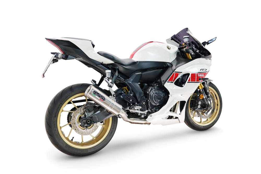 GPR pot echappement compatible avec Yamaha YZF R7 2021-2024, M3 Inox , Homologué et légal, système d'échappement complet avec catalyseur et db killer amovible 