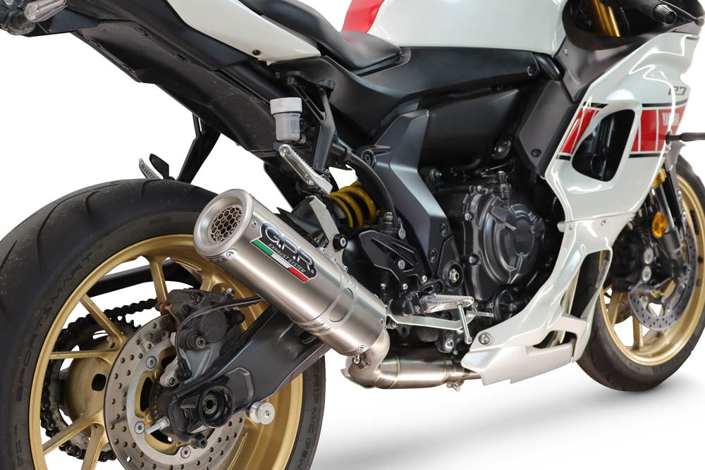 GPR pot echappement compatible avec Yamaha YZF R7 2021-2024, M3 Inox , Homologué et légal, système d'échappement complet avec catalyseur et db killer amovible 
