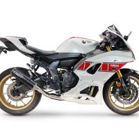 GPR pot echappement compatible avec Yamaha YZF R7 2021-2024, M3 Black Titanium, Pot d'échappement complet racing, compris de collecteur et db killer amovible, sans homologation 