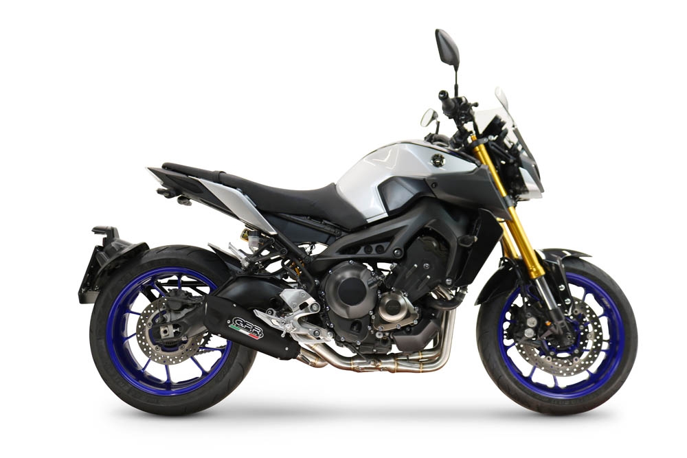 GPR exhaust compatible with  Yamaha FZ-09 2014-2020, GP-Revo Black Titanium, Full system exhaust, including removable db killer 