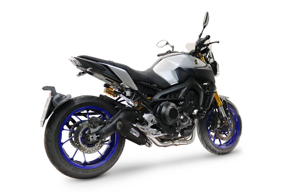 GPR exhaust compatible with  Yamaha FZ-09 2014-2020, GP-Revo Black Titanium, Full system exhaust, including removable db killer 
