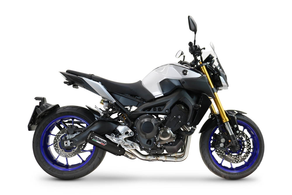 GPR pot echappement compatible avec Yamaha Tracer 900 GT 2018-2020, M3 Black Titanium, Homologué et légal, système d'échappement complet avec catalyseur et db killer amovible 
