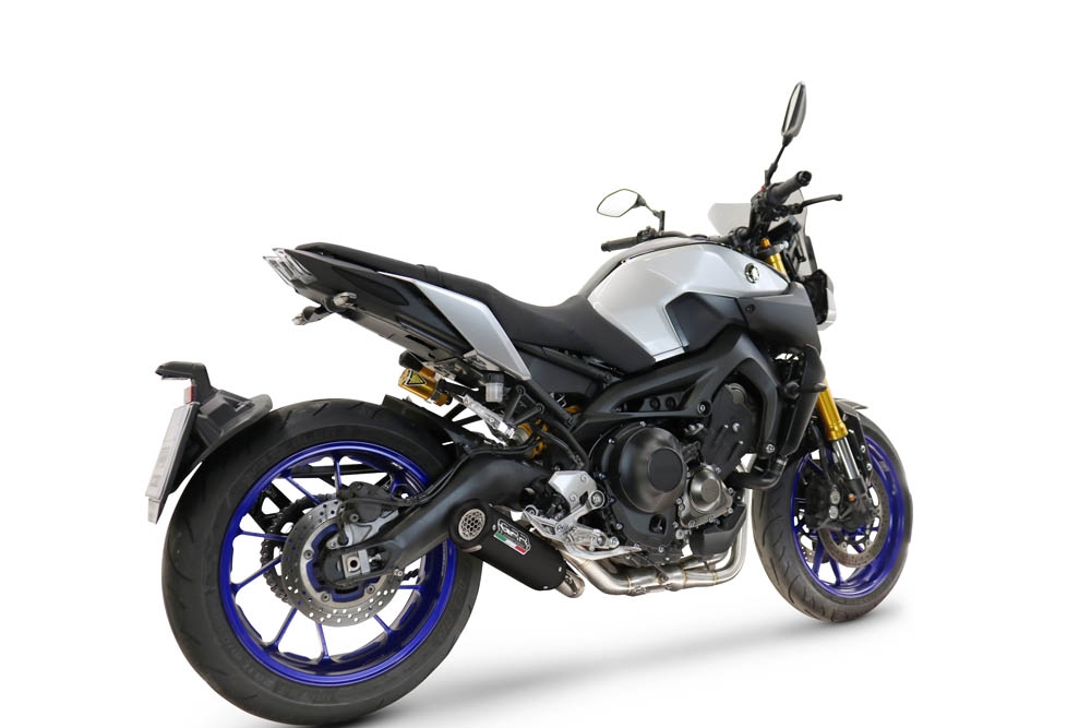 GPR pot echappement compatible avec Yamaha Tracer 900 GT 2018-2020, M3 Black Titanium, Homologué et légal, système d'échappement complet avec catalyseur et db killer amovible 