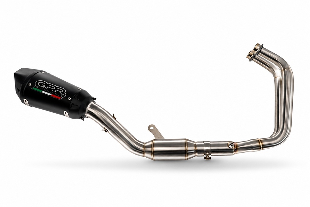 GPR pot echappement compatible avec Yamaha YZF R7 2021-2024, GP-Revo Black Titanium, Homologué et légal, système d'échappement complet avec catalyseur et db killer amovible 