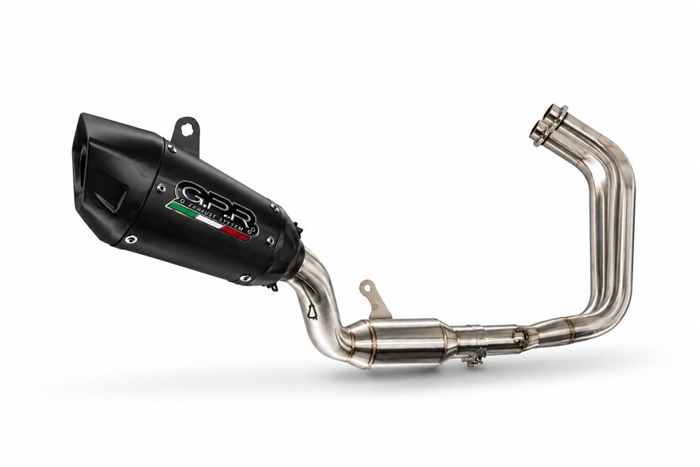GPR pot echappement compatible avec Yamaha YZF R7 2021-2024, GP-Revo Black Titanium, Homologué et légal, système d'échappement complet avec catalyseur et db killer amovible 