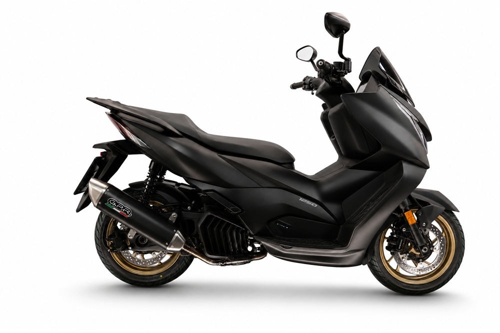GPR pot echappement compatible avec Zontes D 125 2022-2024, Furore-X Scooter, Homologué et légal, système d'échappement complet avec catalyseur et db killer amovible 