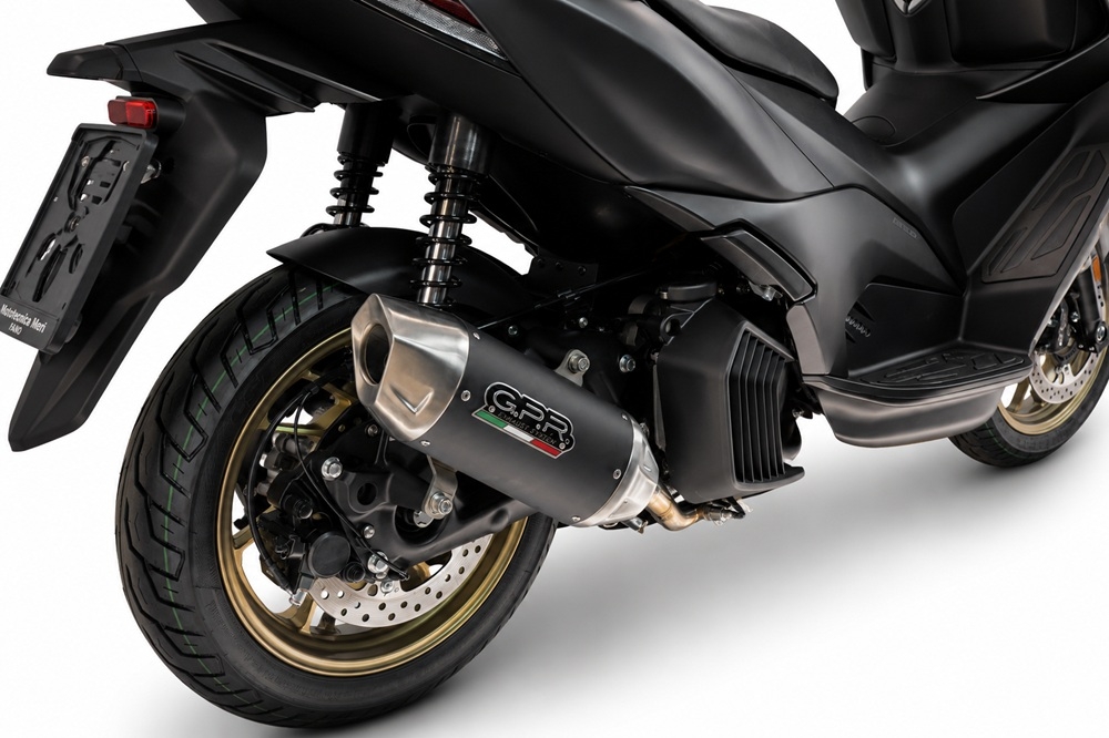 GPR pot echappement compatible avec Zontes D 125 2022-2024, Furore-X Scooter, Pot echappement racing,silencieux avec db killer et des tuyaux de liaison sans homologation 