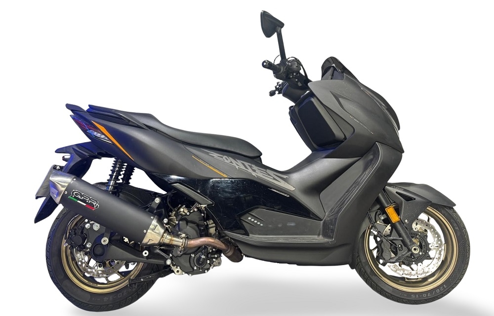 GPR exhaust compatible with  Zontes 365E 2024-2026, Furore-X Scooter, Slip-on exhaust including removable db killer, link pipe and catalyst,  EPA-compliant 