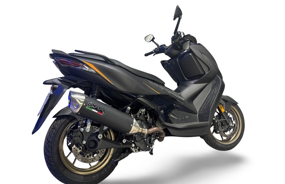 GPR exhaust compatible with  Zontes 365E 2024-2026, Furore-X Scooter, Slip-on exhaust including removable db killer, link pipe and catalyst,  EPA-compliant 