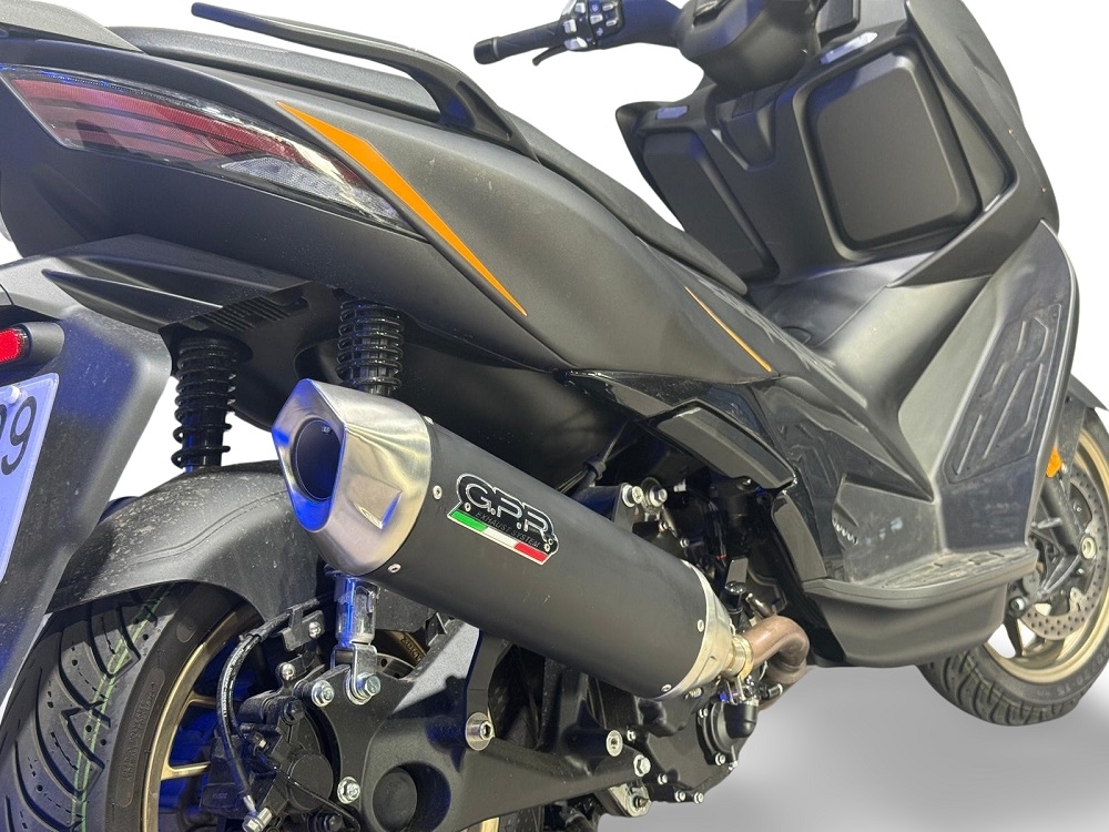 GPR exhaust compatible with  Zontes 365E 2024-2026, Furore-X Scooter, Slip-on exhaust including removable db killer, link pipe and catalyst,  EPA-compliant 