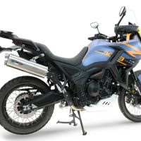 GPR pot echappement compatible avec  Zontes 703 F 2025-2026, Dual Inox, Pot echappement racing,silencieux avec db killer et des tuyaux de liaison sans homologation 