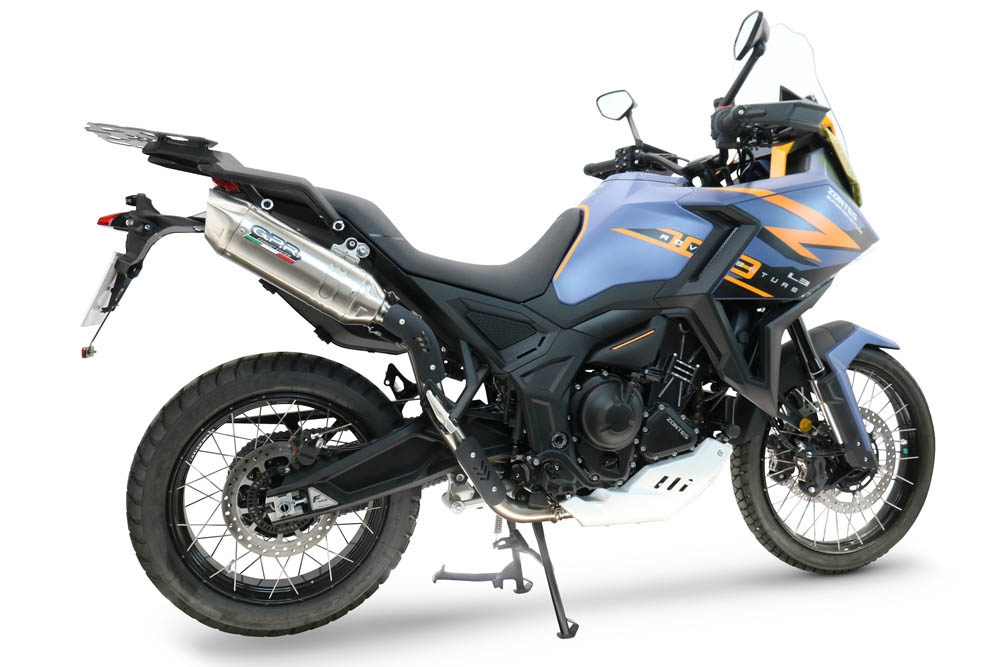GPR exhaust compatible with  Zontes 703 F 2025-2026, Furore-X Acciaio Inox, Slip-on exhaust including removable db killer and link pipe, not EPA-compliant 