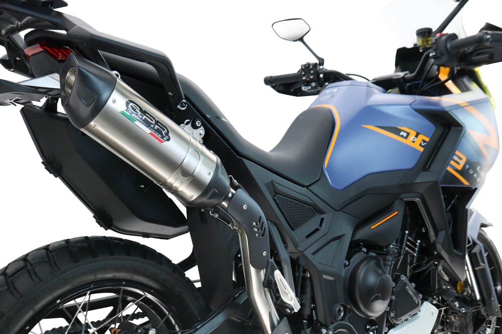 GPR exhaust compatible with  Zontes 703 F 2025-2026, Furore-X Titanio, Slip-on exhaust including removable db killer and link pipe, not EPA-compliant 